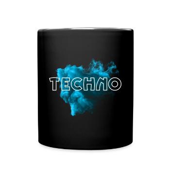 Techno - Tasse einfarbig - Schwarz - Vorne