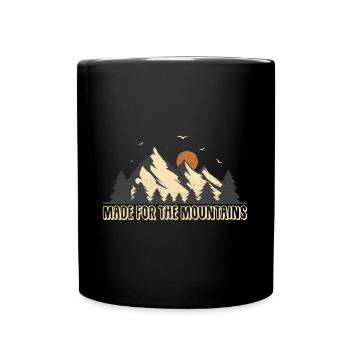 Berge Wandern Klettern Spruch Vintage - Tasse einfarbig - Schwarz - Vorne