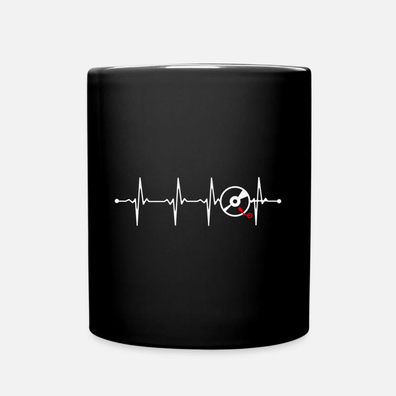 HEARTBEAT VINYL Herzschlag Schallplatte - Tasse einfarbig - Schwarz