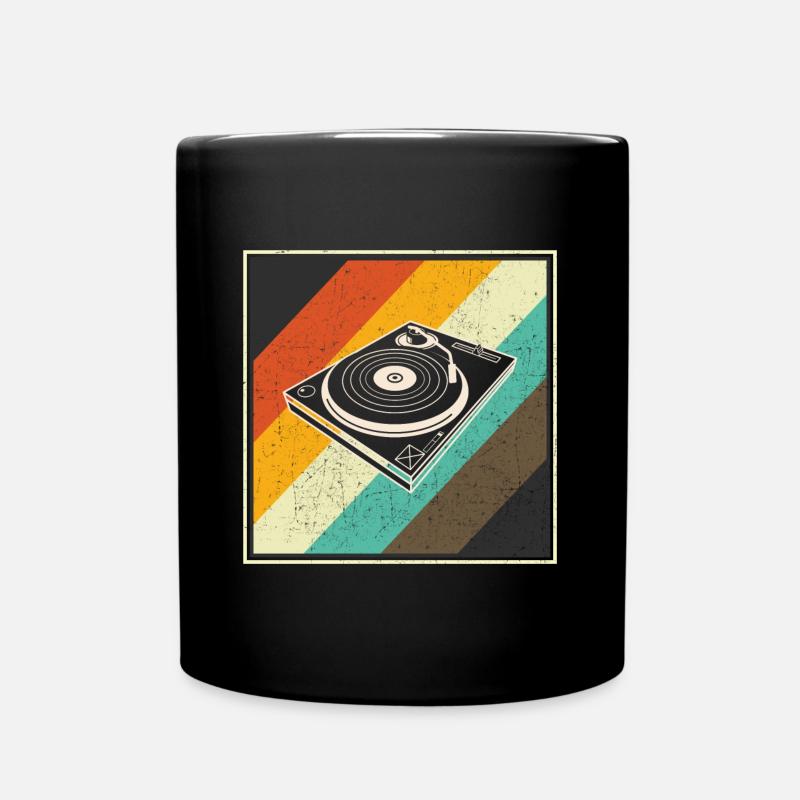 VINYL RETRO vinyl record music - Full Colour Mug - black