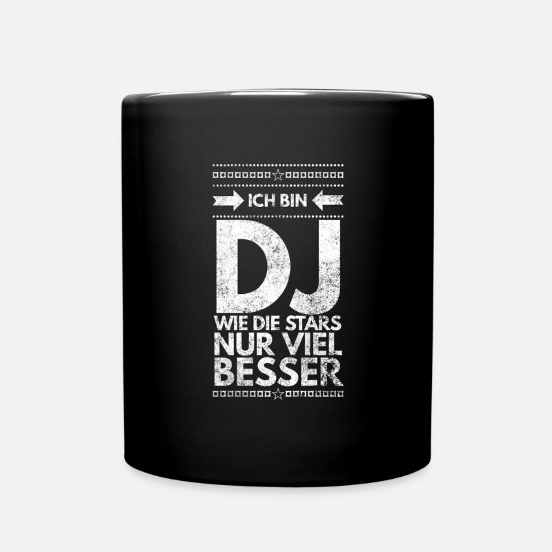 DJ Deejay Musik Techno Music Turntable Geschenk - Tasse einfarbig - Schwarz