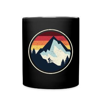 Sunset Peak MTB Silhouette - Tasse einfarbig - Schwarz - Vorne