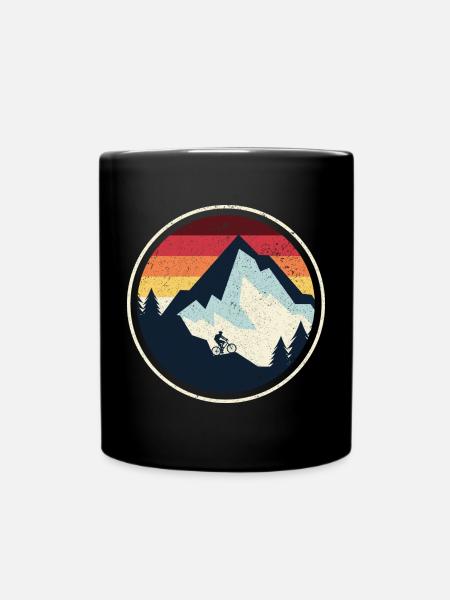 Sunset Peak MTB Silhouette - Full Colour Mug - black