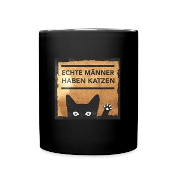 Real men have cats gift - Full Colour Mug - black - Front