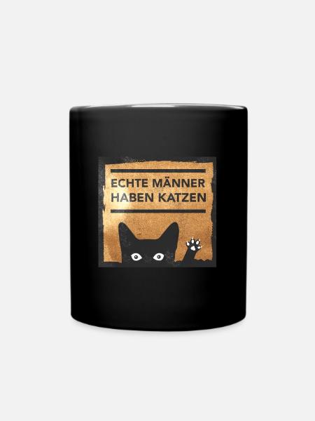 Real men have cats gift - Full Colour Mug - black