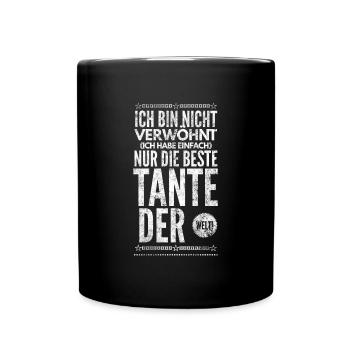 Tante Geschenk Nichte Familie Neffe Patentante Opa - Tasse einfarbig - Schwarz - Vorne