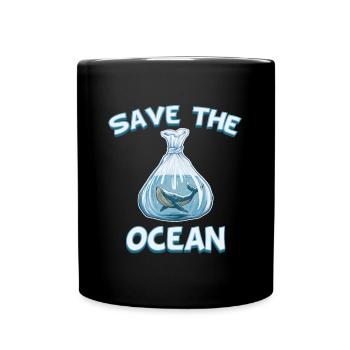 Sauver les baleines de protection de l'environnement océanique - Mug uni - noir - Devant