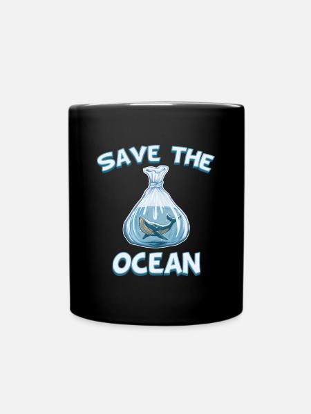 Sauver les baleines de protection de l'environnement océanique - Mug uni - noir
