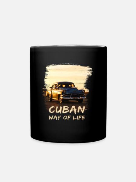 Cuba, Cuba, Cuban way of life, Oldtimer, Holiday - Full Colour Mug - black