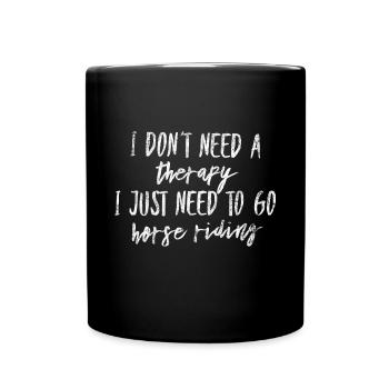 Reiten Pferd Reiter Pferde Pony Dressur Geschenk - Tasse einfarbig - Schwarz - Vorne