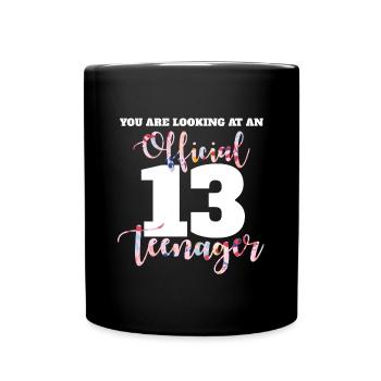 Adolescente Officielle 13 filles - Mug uni - noir - Devant