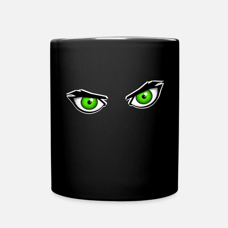 Grüne Augen - Tasse einfarbig - Schwarz