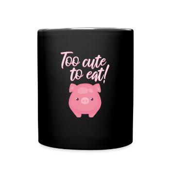 Vegetarisch Schwein Vegan Spruch Vegetarier - Tasse einfarbig - Schwarz - Vorne