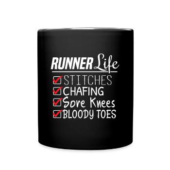 Funner Running Checkliste für Runner's Life - Tasse einfarbig - Schwarz - Vorne