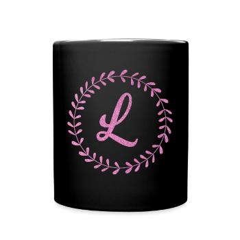 lettre L | Glitter Ornament - Mug uni - noir - Devant