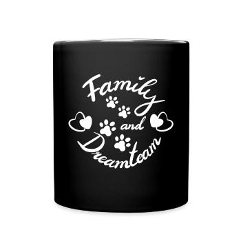 Familie und Team Pfoten Design - Tasse einfarbig - Schwarz - Vorne