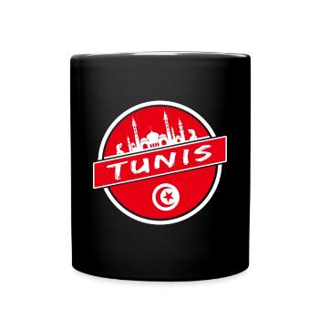 Tunis design with mosque / Tunisia - Full Colour Mug - black - Front