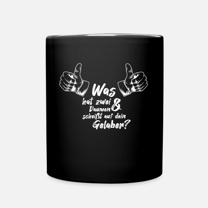 Provokation Beleidigung Scheiß Egal lustig Spruch - Tasse einfarbig - Schwarz