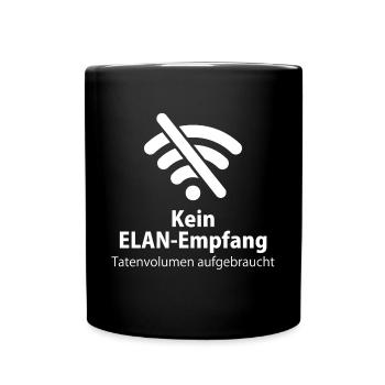 Handy Wlan Elan Smartphone Datenvolumen Geschenk - Tasse einfarbig - Schwarz - Vorne