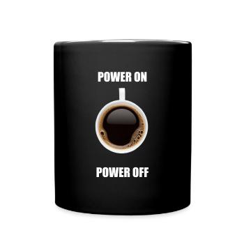 Kaffee Kaffeetasse Foto Power On Off Büro Geschenk - Tasse einfarbig - Schwarz - Vorne
