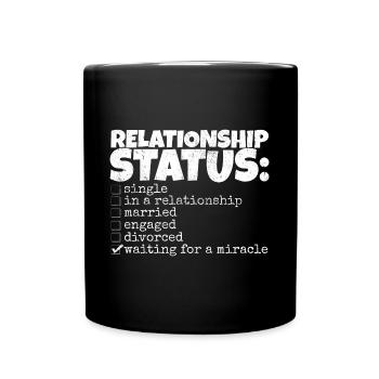 funny relationship status relationship single solo - Full Colour Mug - black - Front
