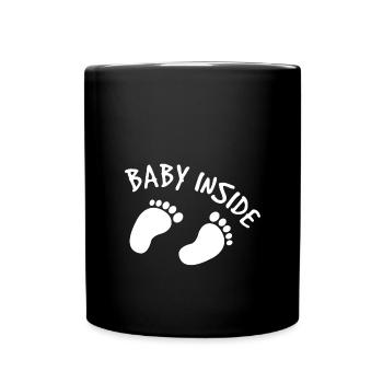 Baby inside Schwangerschaft - Tasse einfarbig - Schwarz - Vorne