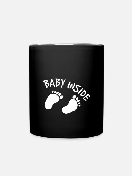 Baby inside Schwangerschaft - Tasse einfarbig - Schwarz