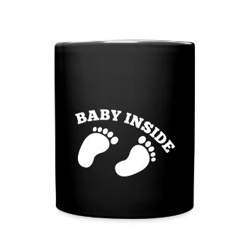 baby inside schwanger - Tasse einfarbig - Schwarz - Vorne