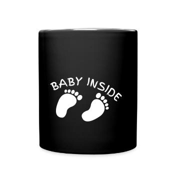 bébé dans le ventre de bébé - Mug uni - noir - Devant