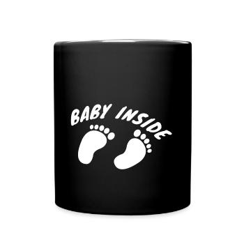 bébé à l'intérieur enceinte - Mug uni - noir - Devant
