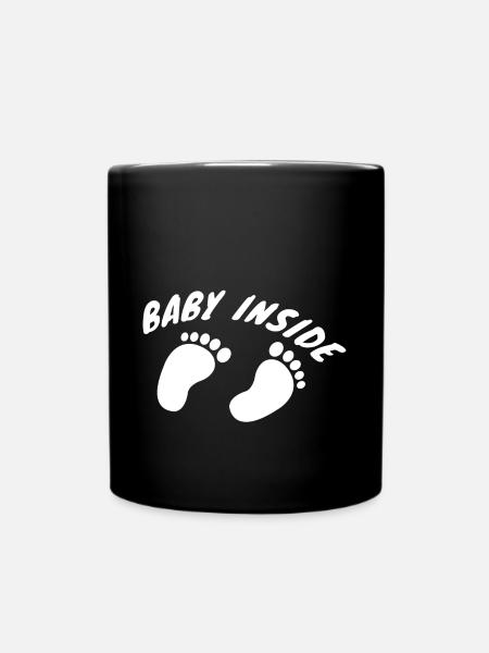 bébé à l'intérieur enceinte - Mug uni - noir