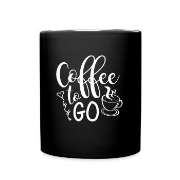COFFEE TO GO Geschenkidee - Tasse einfarbig - Schwarz - Vorne