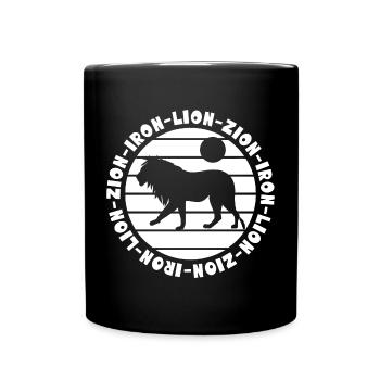 Iron Lion Zion Rastafari Reggae Löwe - Full Colour Mug - black - Front