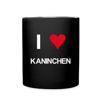 I love Kaninchen - Tasse einfarbig - Schwarz - Vorne