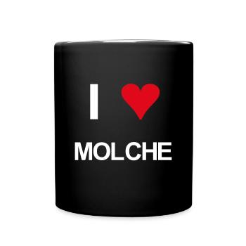 I love Molche - Tasse einfarbig - Schwarz - Vorne