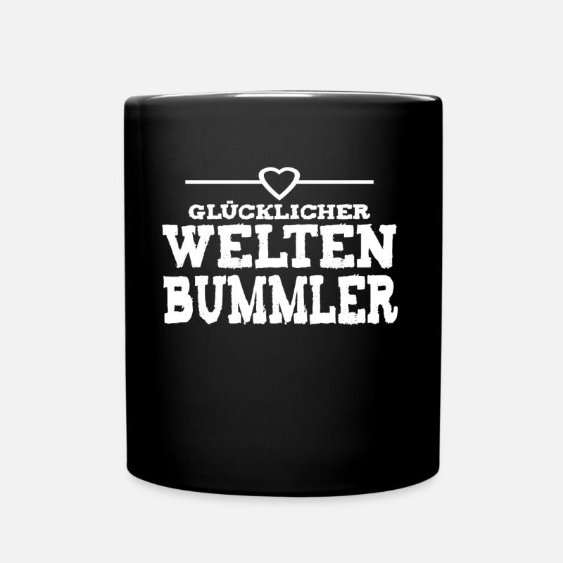 weltenbummler - Tasse einfarbig - Schwarz
