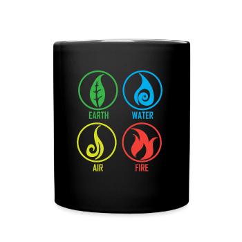 Earth water air fire - Full Colour Mug - black - Front