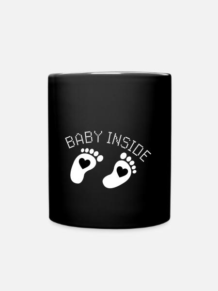 baby inside auf dem babybauch - Tasse einfarbig - Schwarz
