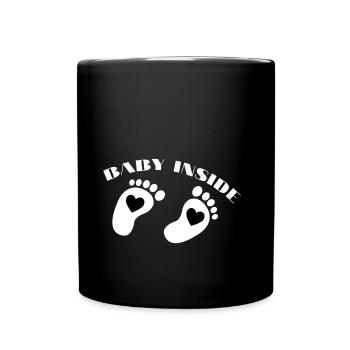 bébé à l'intérieur pour la future maman - Mug uni - noir - Devant