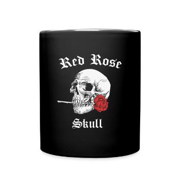Crâne crâne rose rouge squelette - Mug uni - noir - Devant