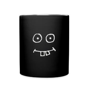 Witziger Emoji, Comic - Tasse einfarbig - Schwarz - Vorne