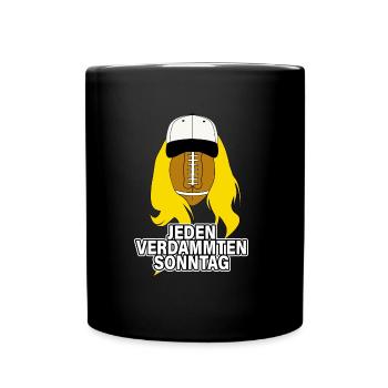 Jeden verdammten Sonntag Football Geschenkidee Fun - Tasse einfarbig - Schwarz - Vorne