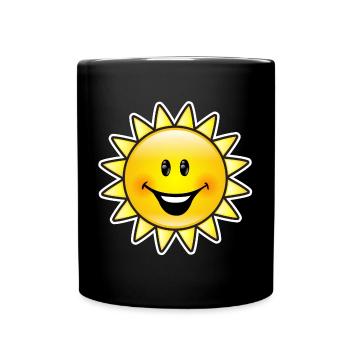 Die Sonne lacht! - Tasse einfarbig - Schwarz - Vorne