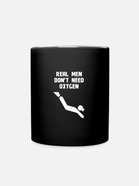 Real men do not need oxygen - Full Colour Mug - black