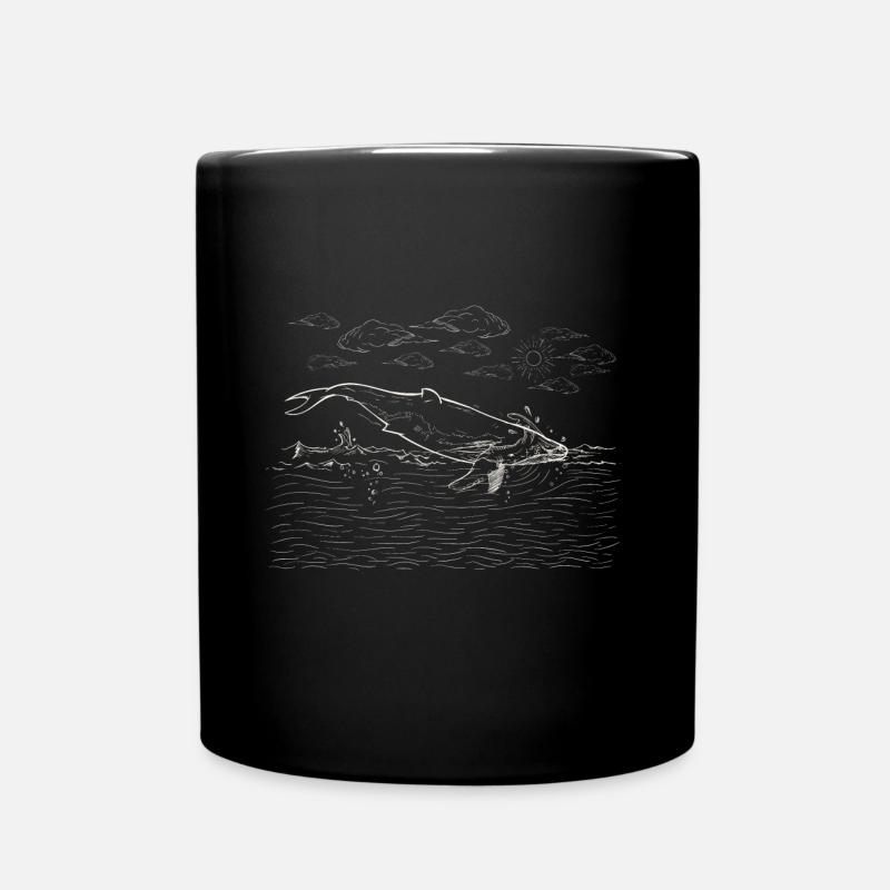 Wal Whale - Tasse einfarbig - Schwarz