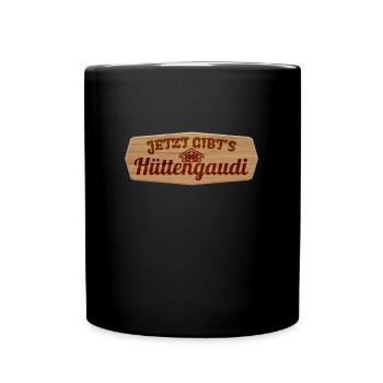 JETZT GIBTS HÜTTENGAUDI - Tasse einfarbig - Schwarz - Vorne