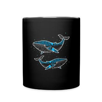Deux baleines - Mug uni - noir - Devant