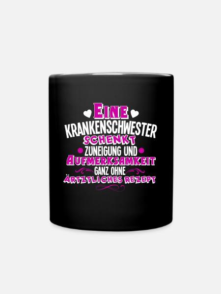 Krankenschwester - Tasse einfarbig - Schwarz