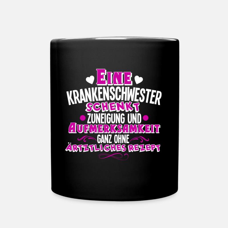 Krankenschwester - Tasse einfarbig - Schwarz