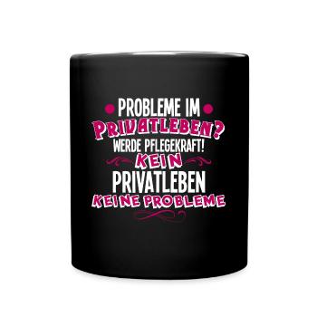 Pflegekraft - Tasse einfarbig - Schwarz - Vorne